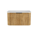 Fienza 75US-C Minka Curved Scandi Oak 750 Wall Hung Cabinet - Special Order