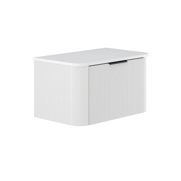 Fienza 75UW-C Minka Curved Satin White 750 Wall Hung Cabinet