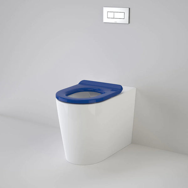 Caroma 766300SB Liano Cleanflush® Invisi Series II® Easy Height Wall Faced Suite with Liano Care Single Flap Seat - Sorrento Blue (with GermGard®) - Special Order