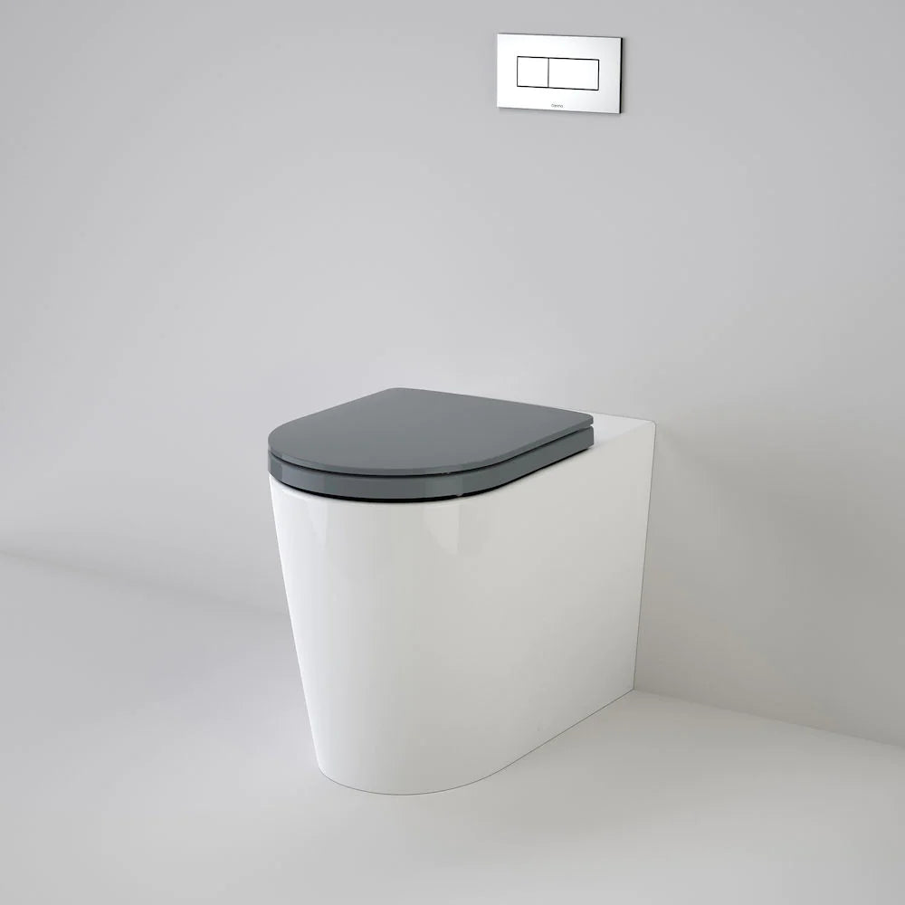 Caroma 766350AG Liano Cleanflush® Invisi Series II® Easy Height Wall Faced Suite with Liano Double Flap Seat - Anthracite Grey (with GermGard®) - Special Order