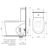 Liano 766400SB Cleanflush® Easy Height Wall Faced Suite With Liano Care Single Flap Seat - Sorrento Blue - Special Order
