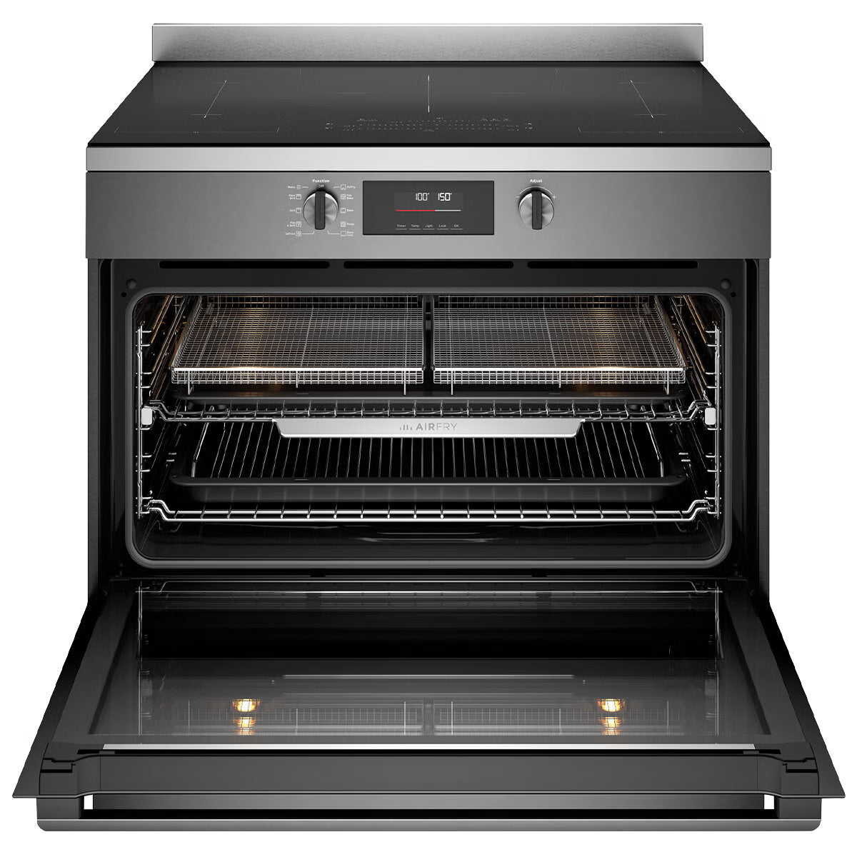 Westinghouse WFE9756DD 90cm Electric Freestanding Oven with Induction Cooktop, Dark Stainless Steel - Factory Seconds