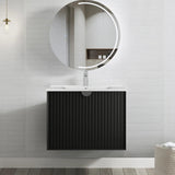 Otti Marlo Wall Hung Vanity, Satin Black