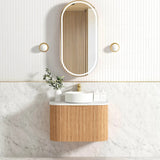 Otti Bondi Wall Hung Vanity, Fluted Woodland Oak