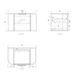 Otti Bondi Wall Hung Vanity, Fluted Woodland Oak