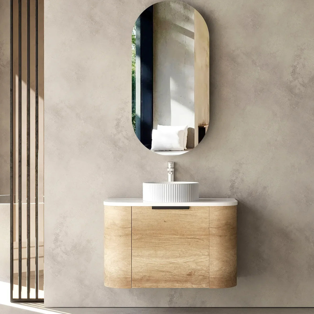 Otti Bondi Wall Hung Vanity, Natural Oak