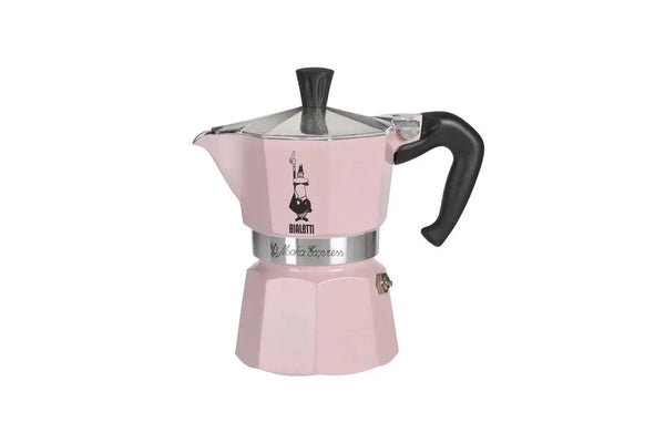 Bialetti Moka Espresso Coffee Maker Stove Top Percolator, Candy Pink, 3 Cups - Special Order