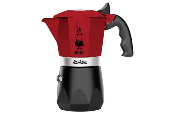 Bialetti Brikka Espresso Red Coffee Maker Stove Top Percolator, 4 Cups - Special Order
