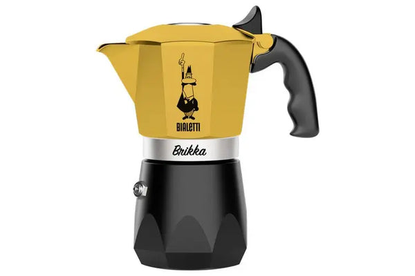 Bialetti Brikka Espresso Yellow Coffee Maker Stove Top Percolator, 4 Cups - Special Order