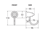Fienza Lilian Robe Hook Brushed Nickel 81004Bn Bathroom Accessories