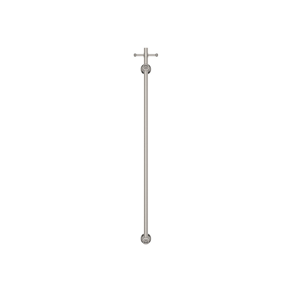 Fienza 8101000BN Lillian Vertical Heated Towel Rail, 93 x 1000mm, Brushed Nickel