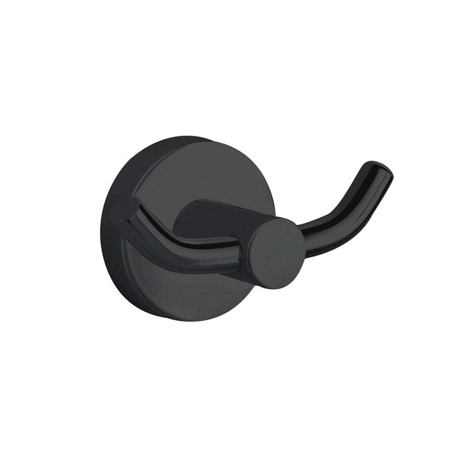 Fienza Hustle Double Robe Hook Matte Black 82504 Bathroom Accessories