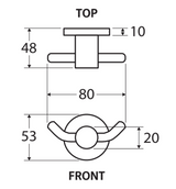 Fienza Hustle Double Robe Hook Matte Black 82504 Bathroom Accessories