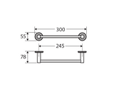 Fienza 8280130 Kaya Single Towel Rail, 300mm, Chrome