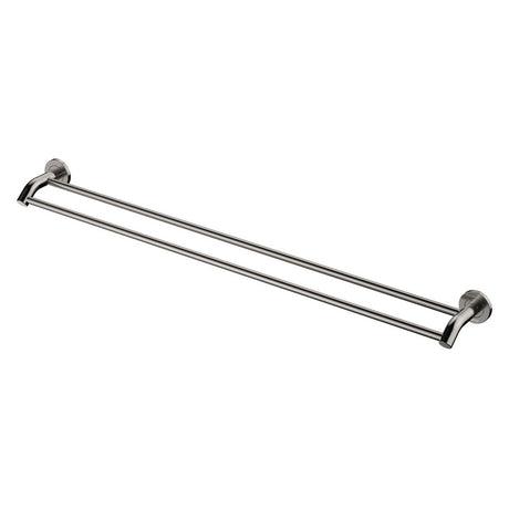 Kaya 900Mm Double Towel Rail Brushed Nickel 82808Bn Bathroom Accessories