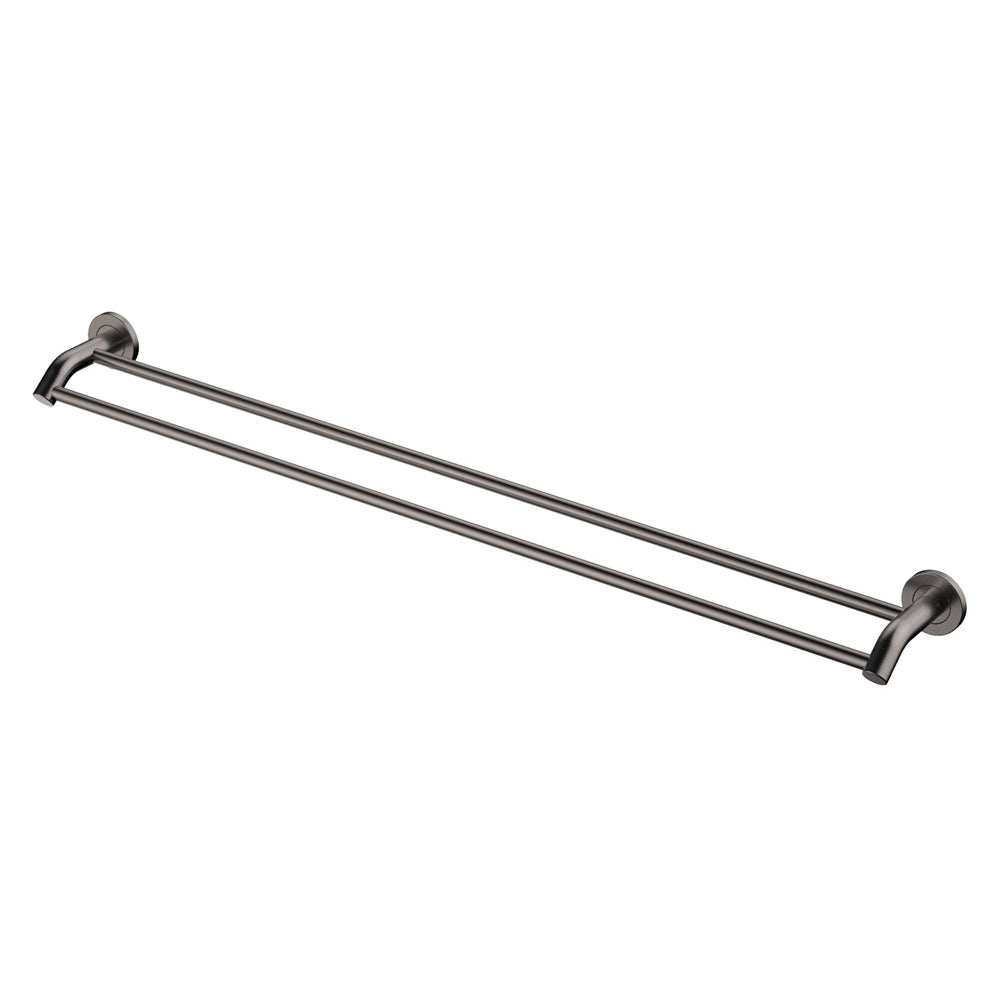 Kaya 900Mm Double Towel Rail Gun Metal 82808Gm Bathroom Accessories