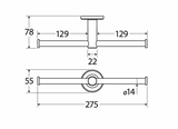 Fienza 82809BN Kaya Double Toilet Roll Holder, Brushed Nickel