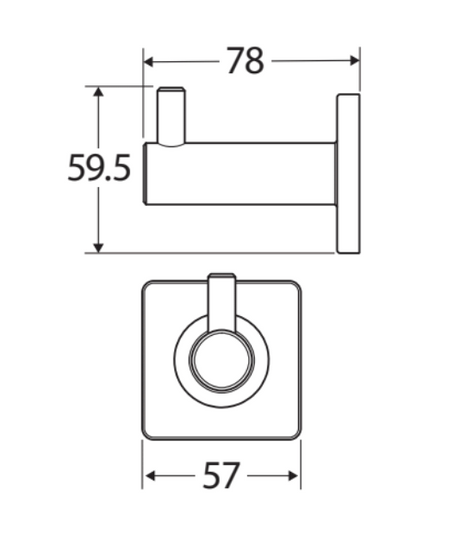 Fienza Sansa Robe Hook Gun Metal 83204Gm Bathroom Accessories