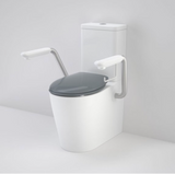 Caroma 846910ARAG Care 660 Cleanflush Wall Faced Close Coupled Easy Height BE Suite with Armrests and Caravelle Double Flap Seat Anthracite Grey - with GERMGARD® - Special Order