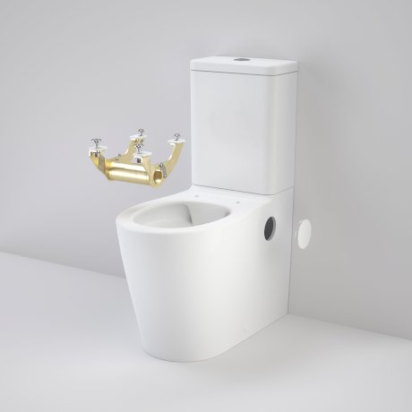 Caroma 846911ARWNO Care 660 Cleanflush Wall Faced Close Coupled Easy Height BE Suite with Armrest Mounting Kit - with GermGard®- Special Order