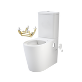 Caroma 846913ARWNO Care 660 Cleanflush Wall Faced Close Coupled Easy Height BI Suite with Armrest Mounting Kit - with GermGard® - Special Order