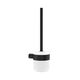 Fienza 889010B Empire Slim Toilet Brush & Glass Holder, Matte Black