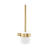 Fienza 889010UB Empire Slim Toilet Brush & Glass Holder, Urban Brass