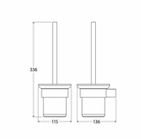 Fienza 889010CO Empire Slim Toilet Brush & Glass Holder, Brushed Copper