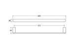 Fienza 88901600 Empire Slim Single Towel Rail, 600mm, Chrome