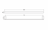 Fienza 88901800 Empire Slim Single Towel Rail, 800mm, Chrome