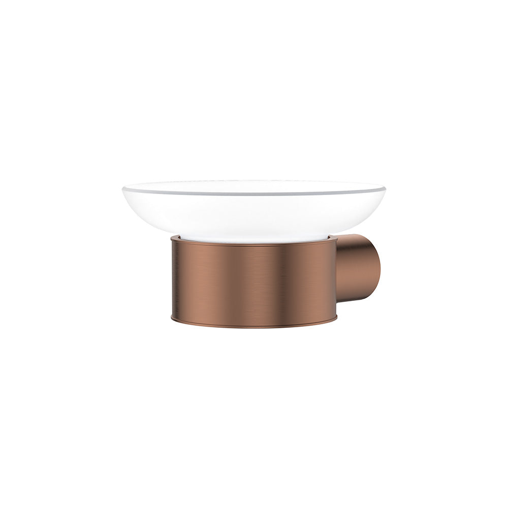 Fienza 88906CO Empire Slim Soap Holder Glass Dish, Brushed Copper