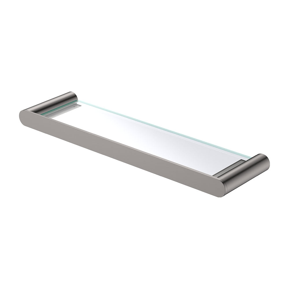 Fienza 88907GM Empire Slim Shower Shelf, Glass, Gun Metal