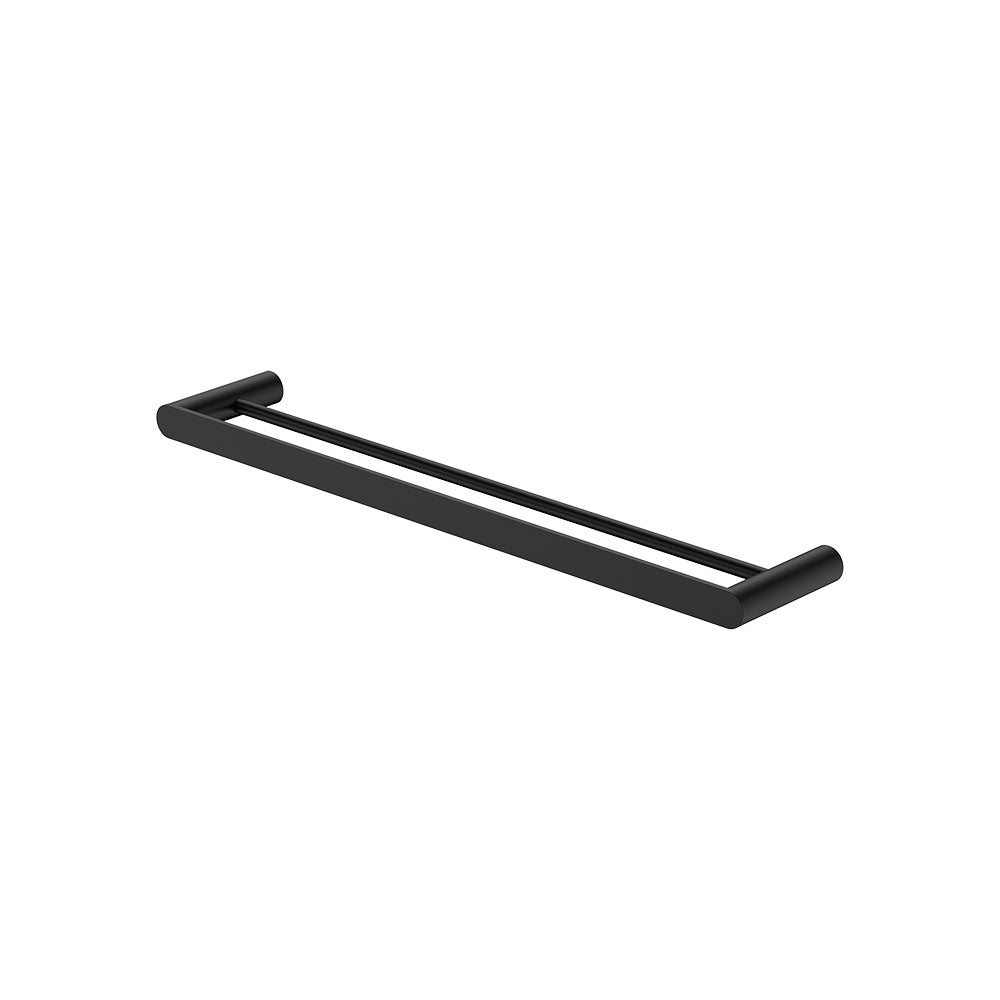 Fienza 88908600B Empire Slim Double Towel Rail, 600mm, Matte Black