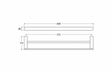 Fienza 88908600GM Empire Slim Double Towel Rail, 600mm, Gun Metal
