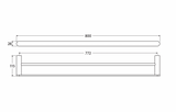 Fienza 88908800UB Empire Slim Double Towel Rail, 800mm, Urban Brass