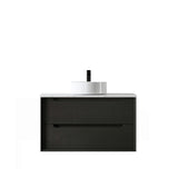 Otti Byron Wall Hung Vanity, Black Oak