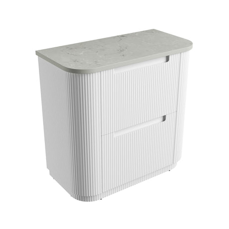 Aulic 900mm Curva Floorstanding Vanity with Solid Surface Top Alpine Top,CA57-900-ST86FT Vanity Units