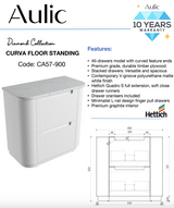 Aulic 900mm Curva Floorstanding Vanity with Solid Surface Top Palis Top CA57-900-ST66FT Vanity Units