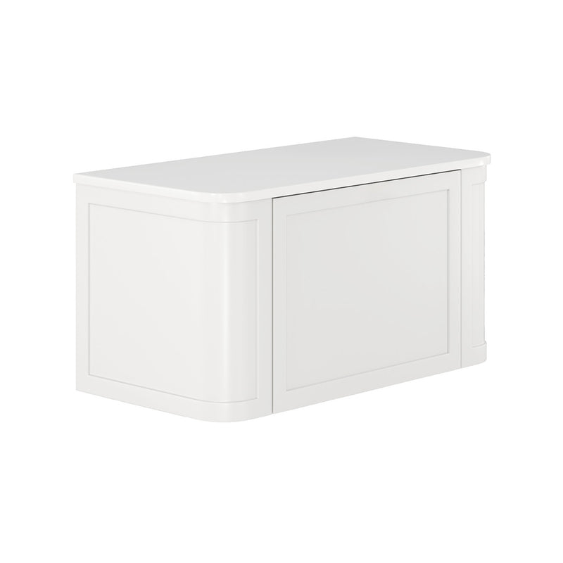 Fienza 90CM Mila Curved Satin White 900 Wall Hung Cabinet - Special Order