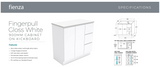 Fienza 90CR 900mm Fingerpull On Kickboard Cabinet, Right Drawers, Gloss White, Cabinet Only