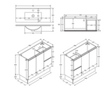 Fienza Siska 90Dfkr Slim 900Mm Kickboard Vanity Unit Right Drawers Satin White - Special Order Units