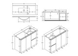 Fienza Siska 90Dfl 900Mm Slim Wall Hung Vanity Unit Left Drawers Satin White - Special Order Units