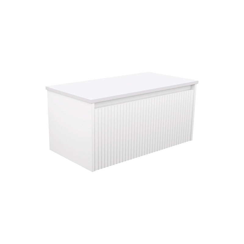 Fienza 90RW-C Alina Fluted White 900 Wall-Hung Cabinet, Cabinet Only, No Top - Special Order