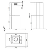 Falmec F7LA90B1 90cm Lumina NRS Island Rangehood, 800m3