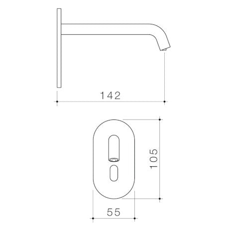 Caroma 96391GM Liano II – Sensor Wall Mounted Soap Dispenser Kit - Gun Metal