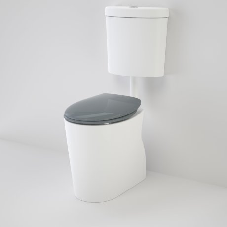 Caroma 982932AG Care 610 Cleanflush Connector S Trap Suite with Caravelle Double Flap Seat Anthracite Grey - Special Order