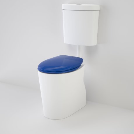 Caroma 982932SB Care 610 Cleanflush Connector S Trap Suite with Caravelle Double Flap Seat Sorrento Blue - Special Order