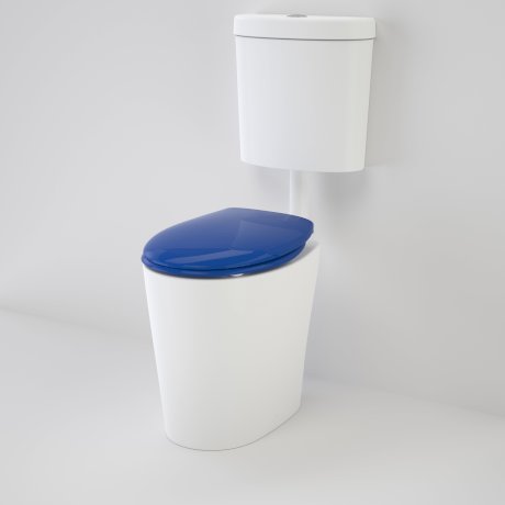 Caroma 982942SB Care 610 Cleanflush Connector P Trap Suite with Caravelle Double Flap Seat Sorrento Blue - Special Order