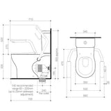 Caroma 985600ARBLNCL Opal Cleanflush Easy Height Wall Faced Close Coupled Suite with Double Flap Seat Black and Nurse Call Armrest Left - Special Order