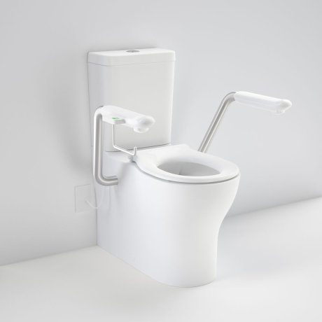 Caroma 985400ARWNCR Opal Cleanflush Easy Height Wall Faced Close Coupled Suite with Single Flap Seat and Nurse Call Armrest Right - Special Order